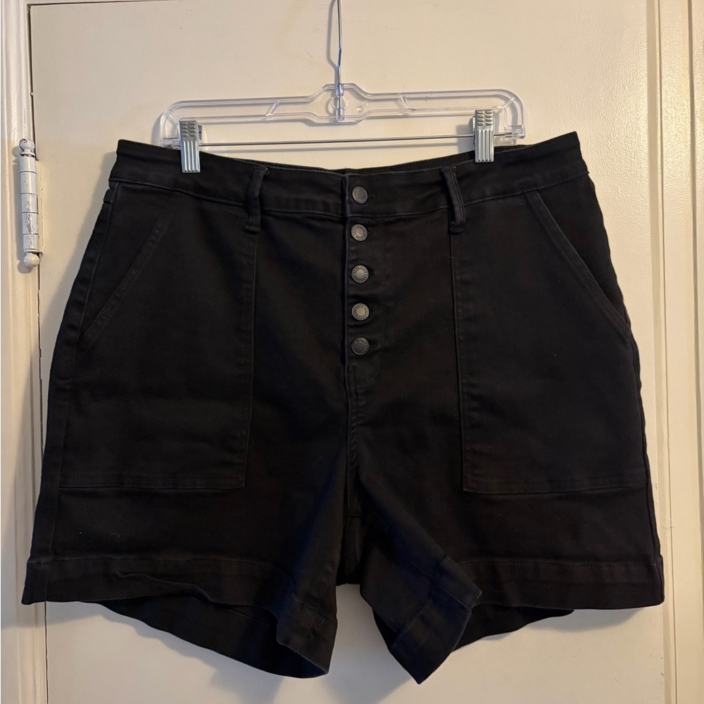Judy Blue Black Button Front High Waisted Jean Shorts Size 3X